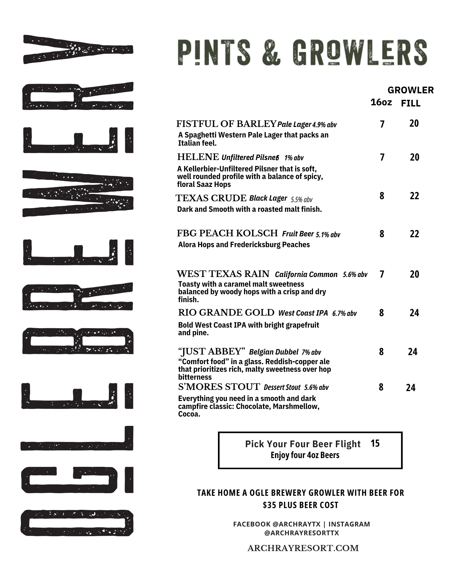 beer menu